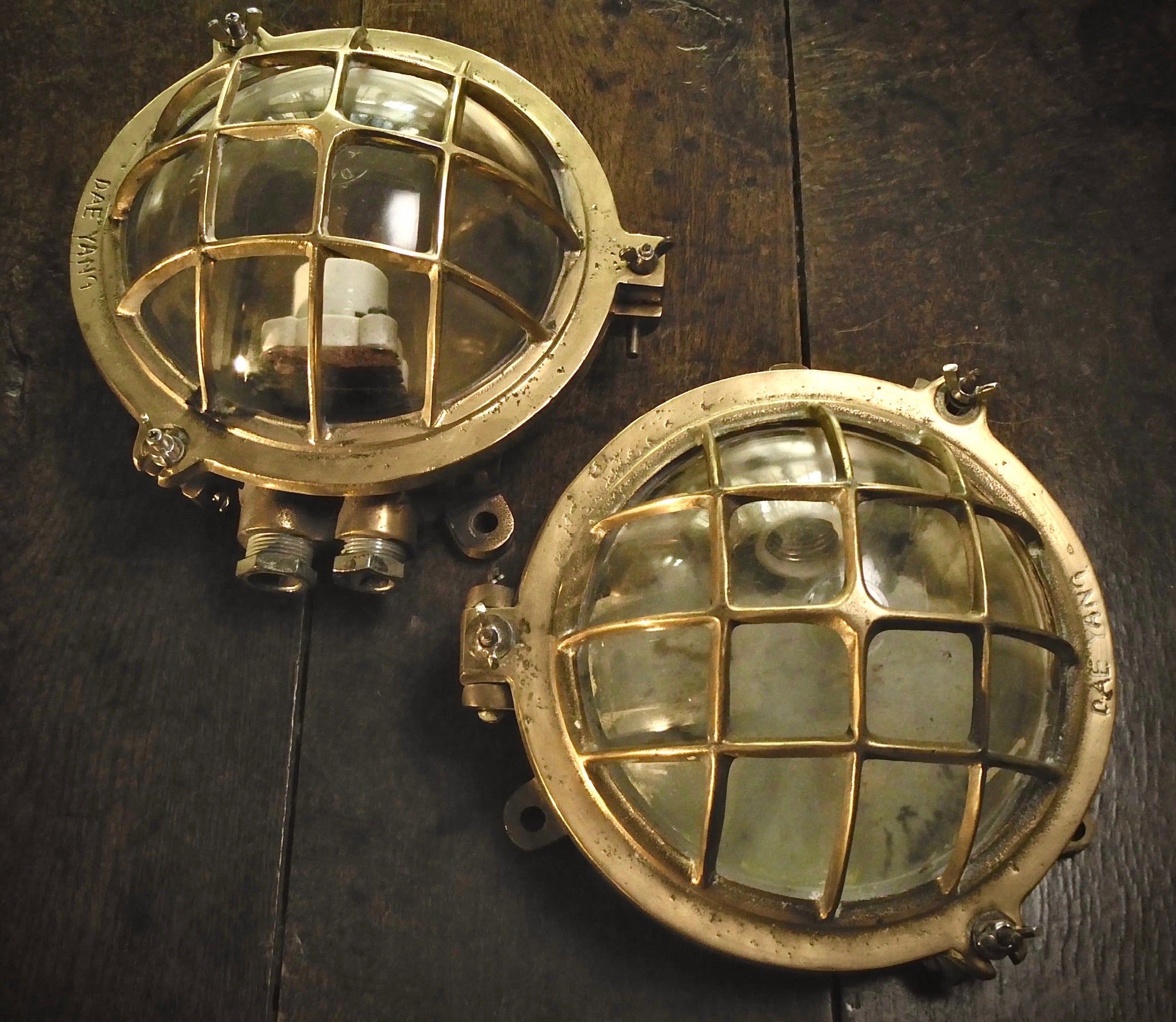 A 'Pair' of Brass Bulkhead Light Fittings – Austyn Fine Strange